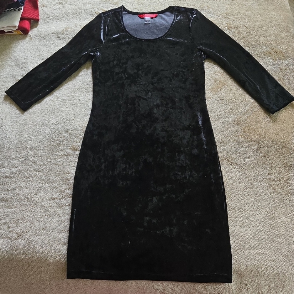 Black Velvet Mini Dress M